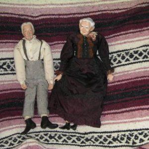 For Doll Collecters -- Pair of 1950s Maggie Heads Antique Dolls